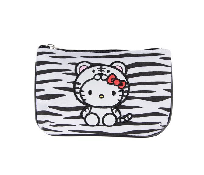 Hello Kitty Wildlife Canvas Pouch: White Tiger