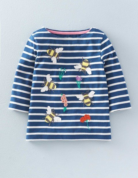 Boden Village Heroes T-shirt in Soft Navy Bees