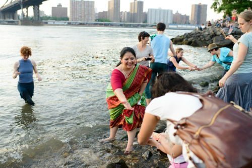 Hindu Lamp Ceremony in Brooklyn Bridge Park