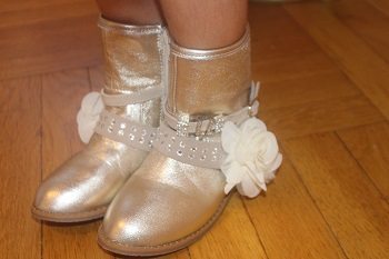 Chasing Fireflies Girls Personalized Metallic Flower Boots