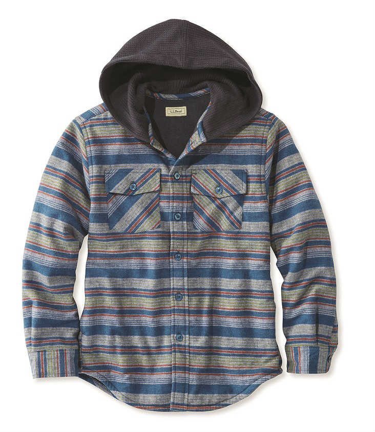 L.L.Bean Boys’ Fleece-Lined Hooded Flannel Shirt