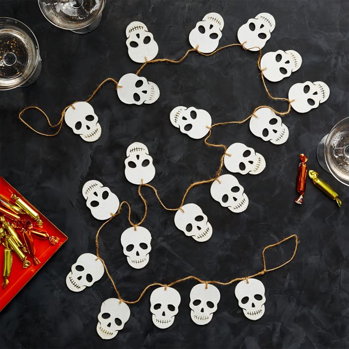 West Elm Sparkling Skull Garland