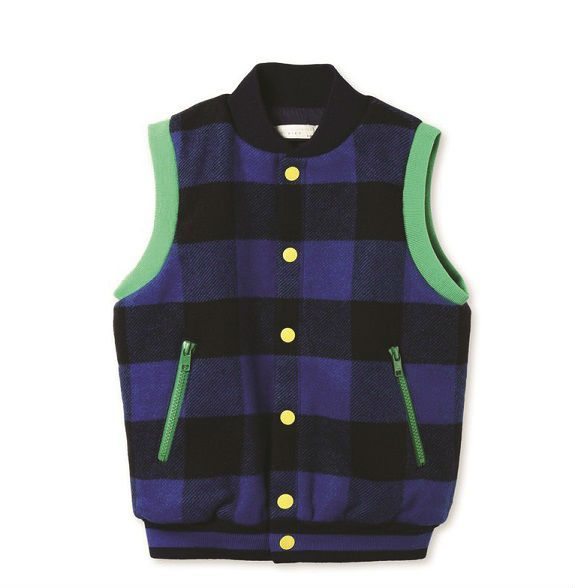 Stella McCartney Kids Blue Checks Bram Gilet Vest