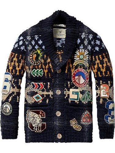 Scotch Shrunk Intarsia Cardigan 