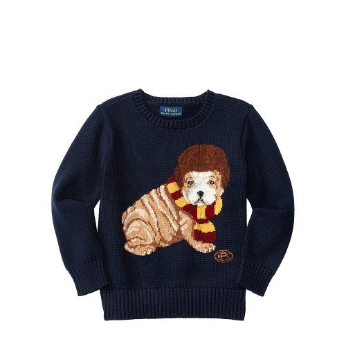 Ralph Lauren Kids Dog Cotton-Blend Sweater