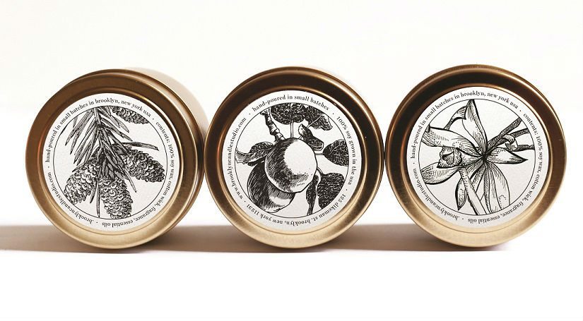 Brooklyn Candle Studio Holiday Gold Travel Candle Set