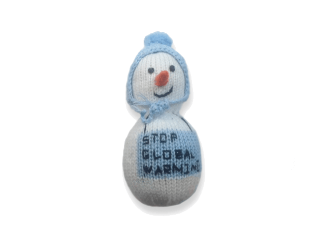 For Newborns: Organic Snowman Rattle Baby Toy