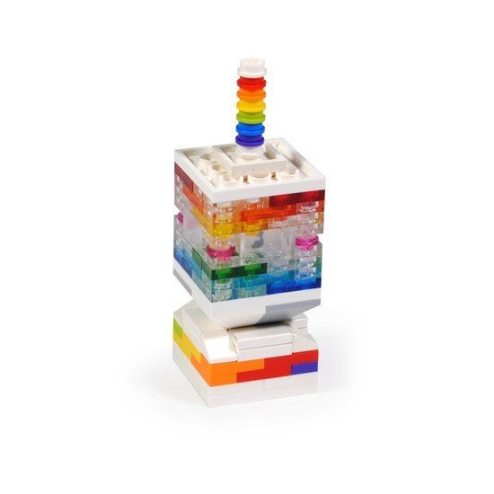 Brickshtick Rainbow Lego Dreidel from the Shop at the Jewish Museum