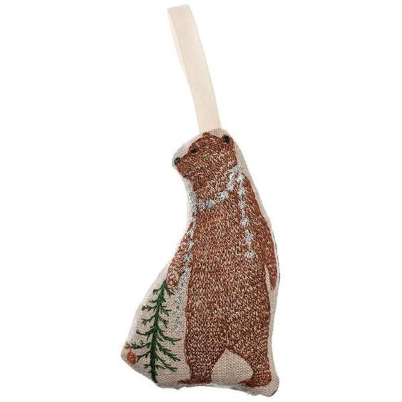 Coral & Tusk Bear with Tinsel Ornament