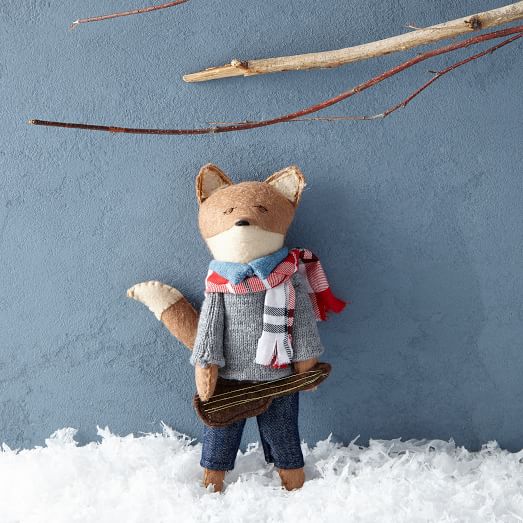 Erika Barratt Fox Ornament - Boy with Instrument from West Elm