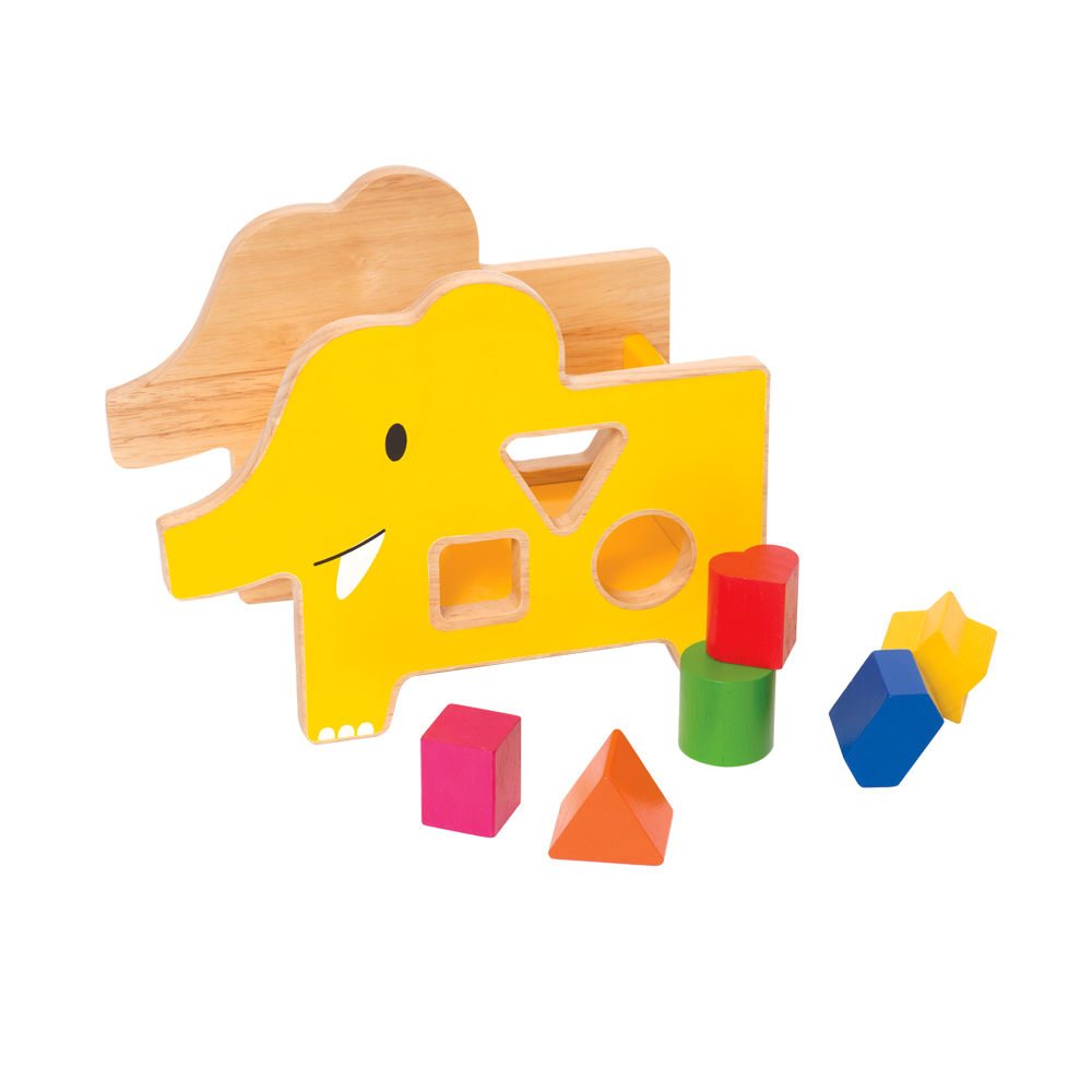 For Ages 0-3 Years: Wood Elephant Sorter