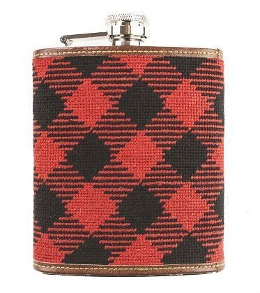 Tucker Blair Buffalo Plaid Needlepoint Flask