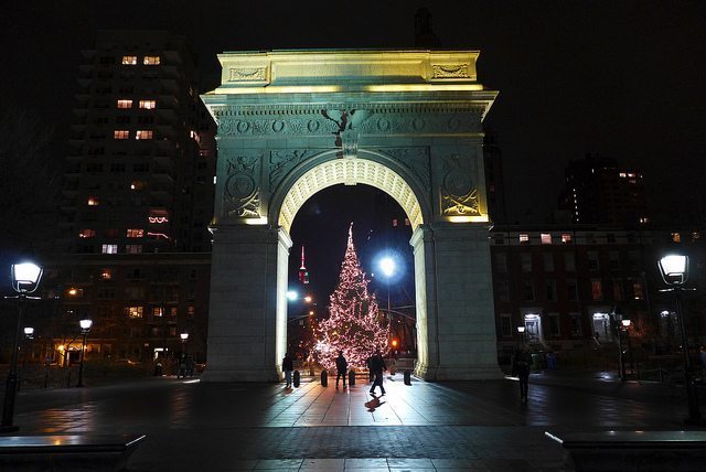Christmas Caroling Under the Arch In Washington Square Park