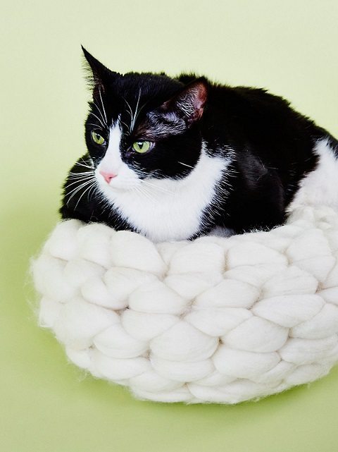 Wool Couture Company x Free People Chunky Knit Wool Cat Bed 