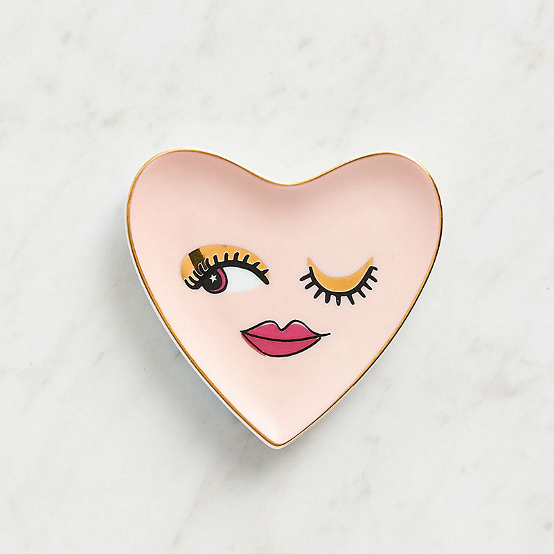 Pink Heart Face Trinket Dish from the Paper Source