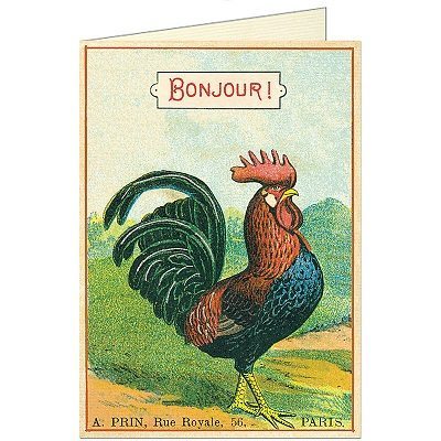 Cavallini Bonjour Rooster Card from the Paper Source