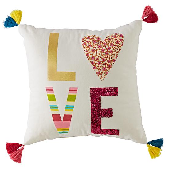 Land of Nod x The Pink Chicken Modern Mosaic Love Pillow 