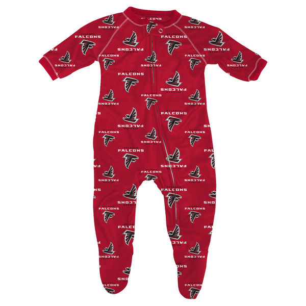 Atlanta Falcons Infant Piped Raglan Full Zip Coverall - Red