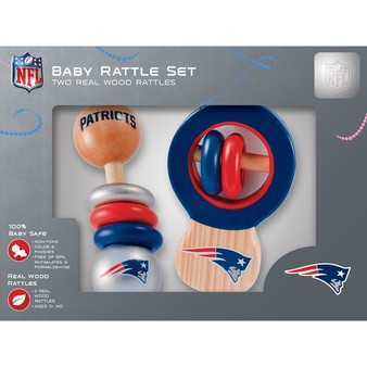 Patriots Baby Wooden Rattle Set