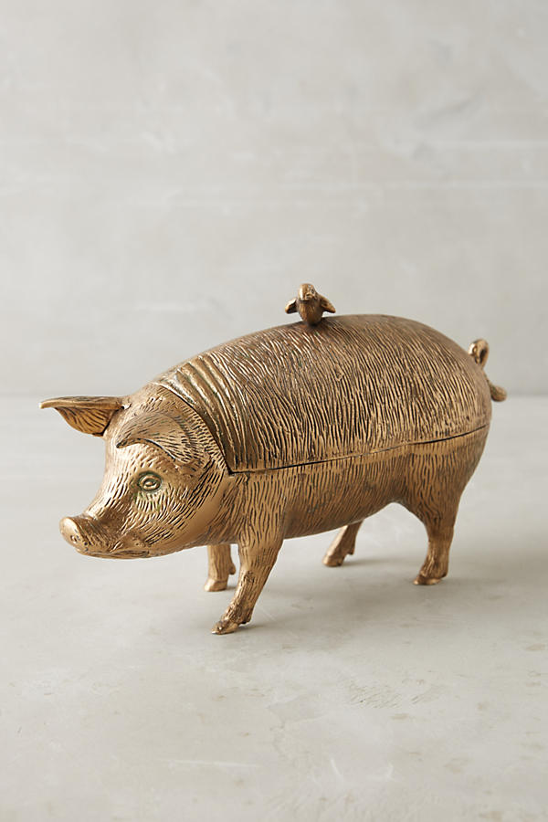 Patinaed Pig Decorative Object from Anthropologie