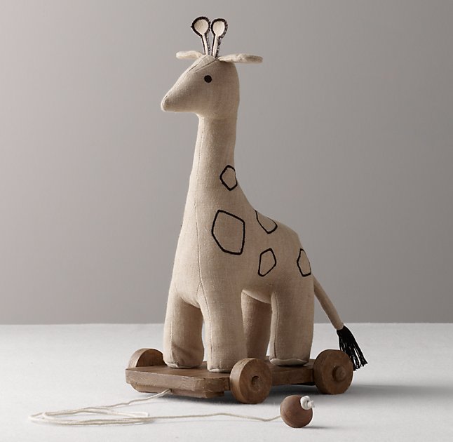 RH Baby & Child Chambray Pull Toy - Giraffe