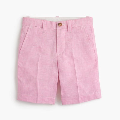 J.Crew Boys' Stanton Shorts in Pink Linen