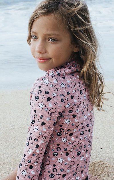 Marysia Bumby Rash Guard in Pink Bandana