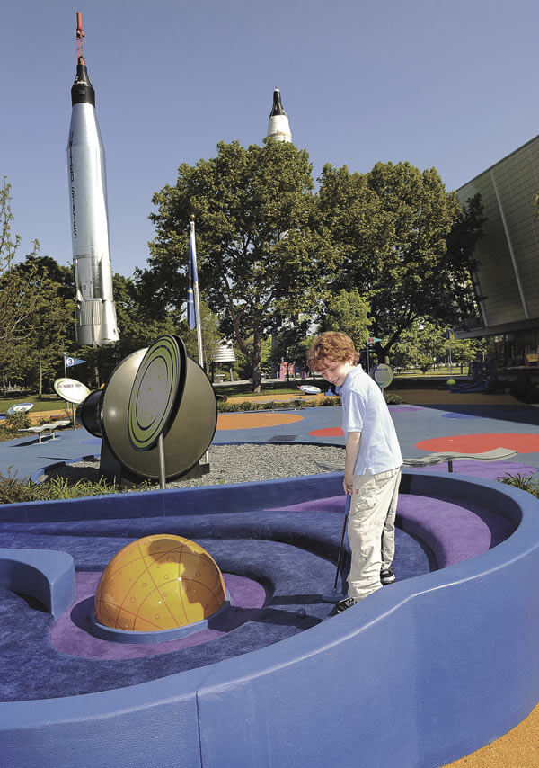 This game has gravity! Rocket Park Mini Golf is back at New York Hall of Science
