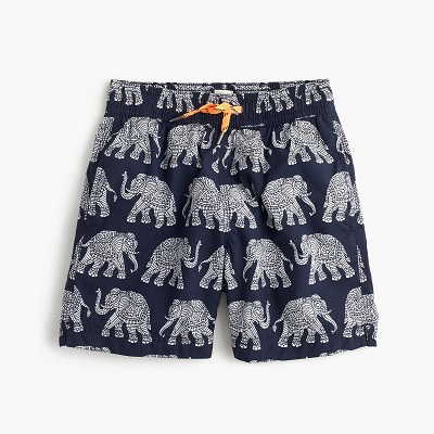 J.Crew Boys' Swim Trunk in Elephant Print