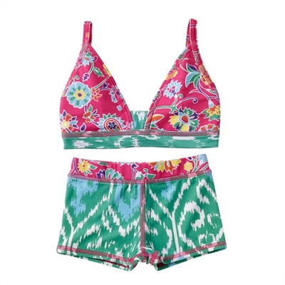Masala Baby Girl's Sun Bather Set Ananya Floral Pink