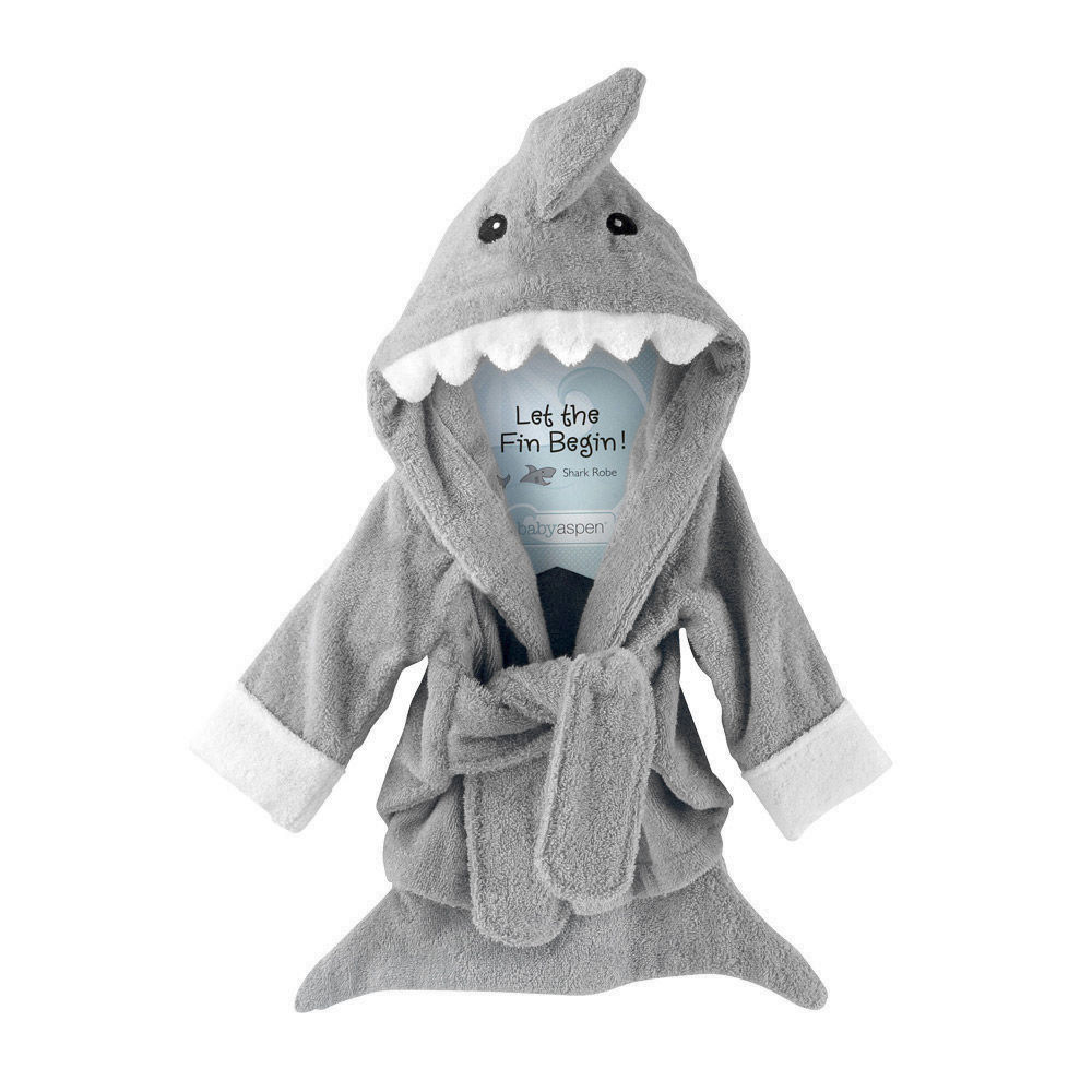 “Let the Fin Begin” Hooded Shark Robe from giggle