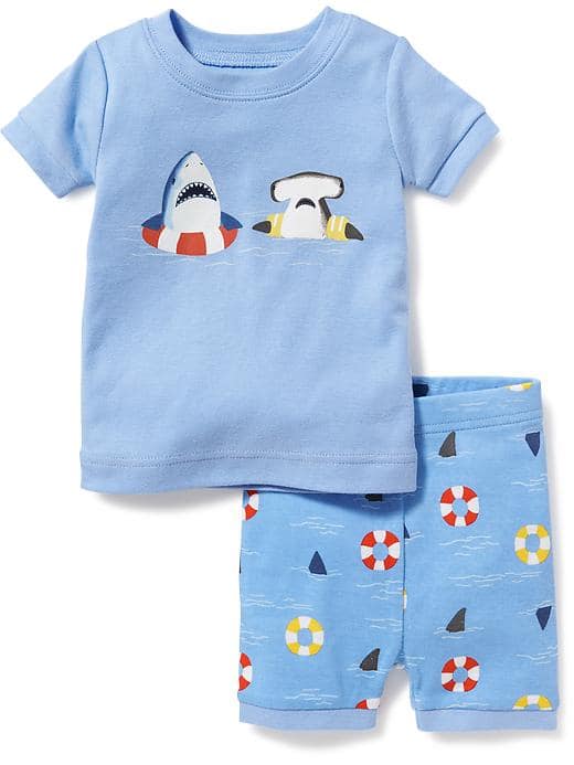 Old Navy 2-Piece Shark Graphic Sleep Set for Toddler and Baby