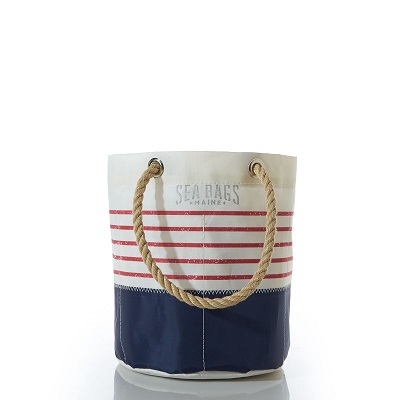 Sea Bags Red Mariner Stripe Beverage Bucket Bag