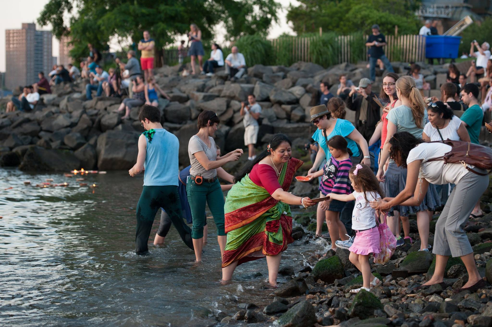 Hindu Lamp Ceremony In Brooklyn Bridge Park