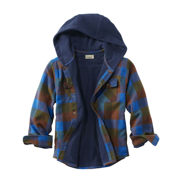 L.L.Bean Fleece-Lined Hooded Flannel Shirt