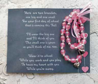 Charming idea: Token reassures daughter on first day of school