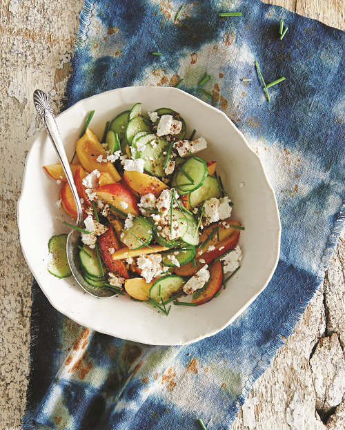 Cucumber, Peach, and Feta Salad