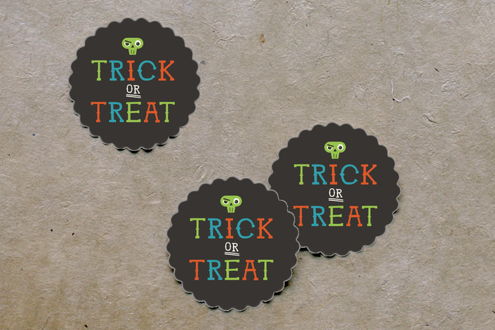 Minted Monster Halloween Scalloped Stickers 