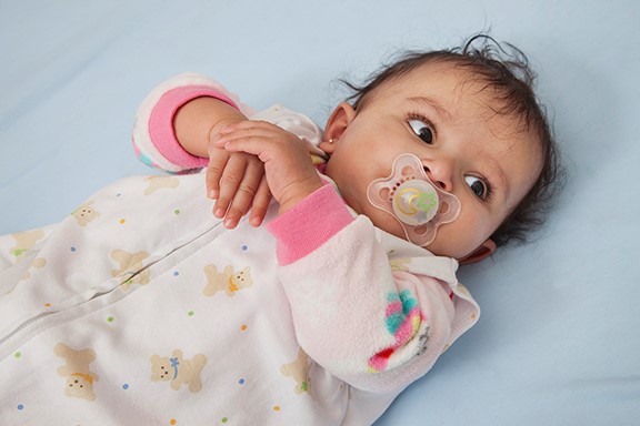 Consider pacifier usage when placing baby down for sleep
