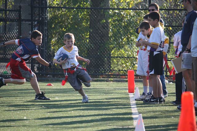 kids playing flag football