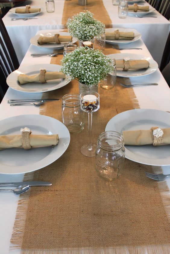 Simple Gold and White Thanksgiving Table Setting