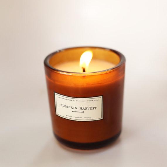 Brooklyn Candel Studio Pumpkin Harvest Amber Glass Candle