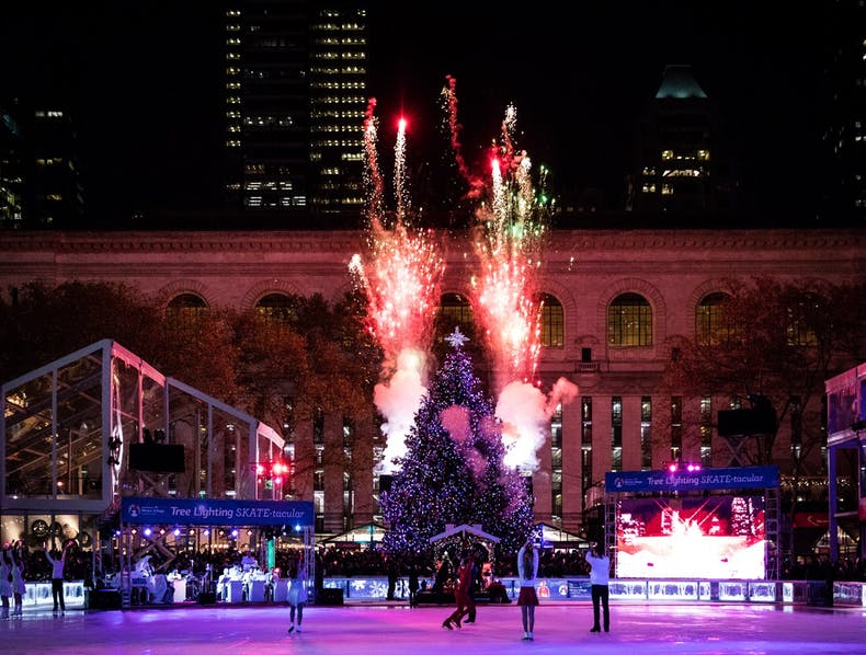 Tree Lighting Skate-Tacular In Bryant Park
