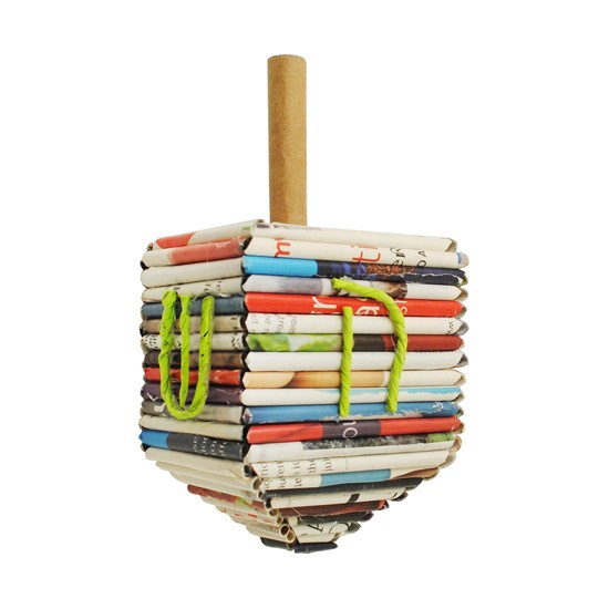 Recycled Magazine Dreidel from the Jewish Museum Shop
