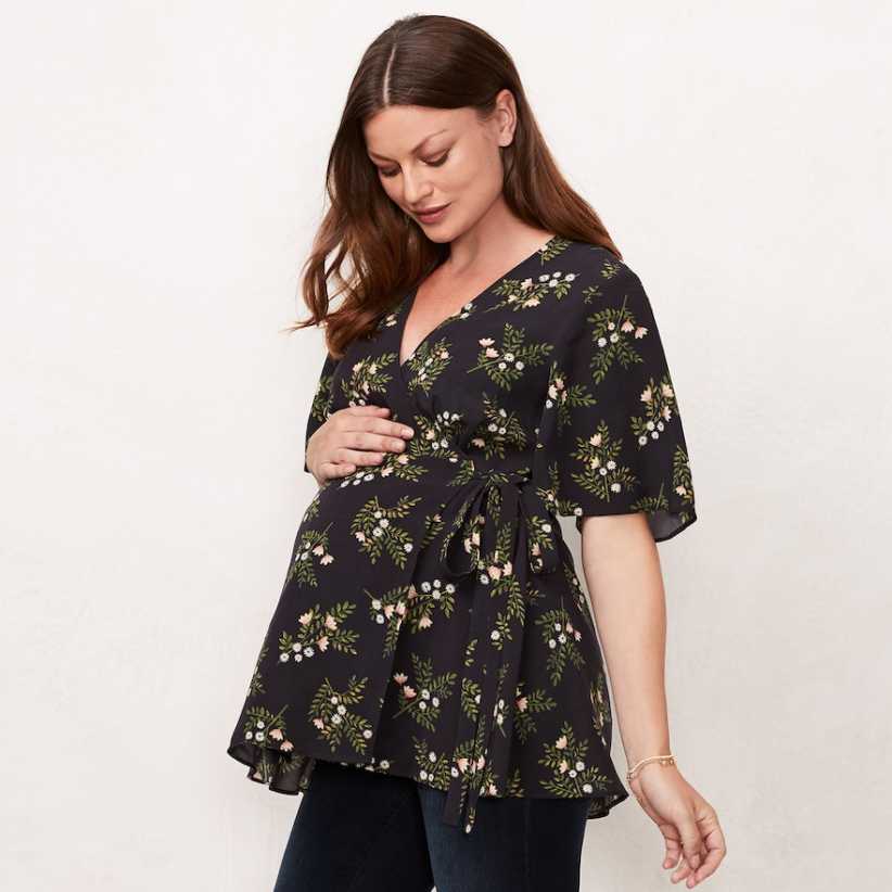 LC Lauren Conrad Materbinty Wrap Nursing Top 