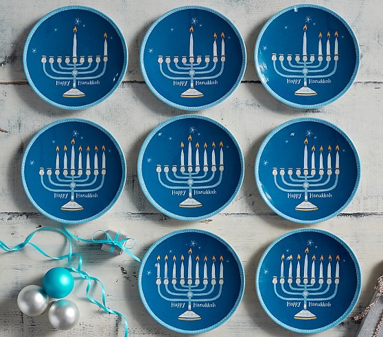 Pottery Barn Kids Hanukkah Set Of 8 Plates