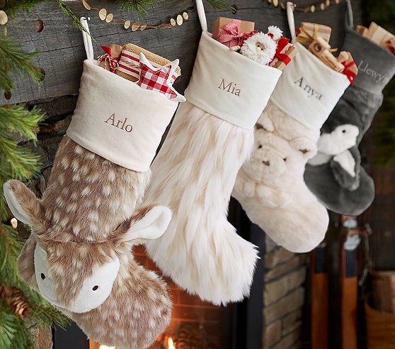 Pottery Barn Faux Fur Stocking Collection