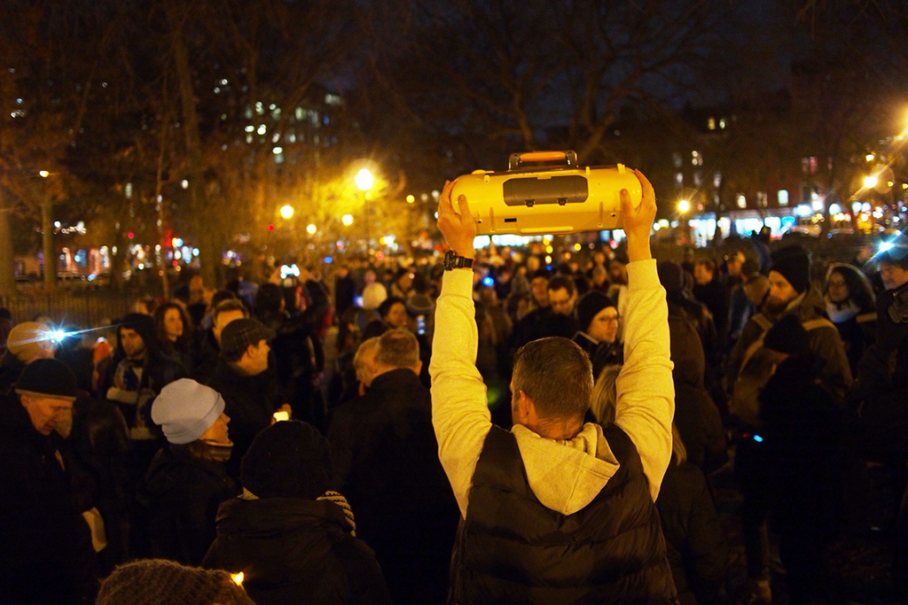 Unsilent Night In Washington Square Park