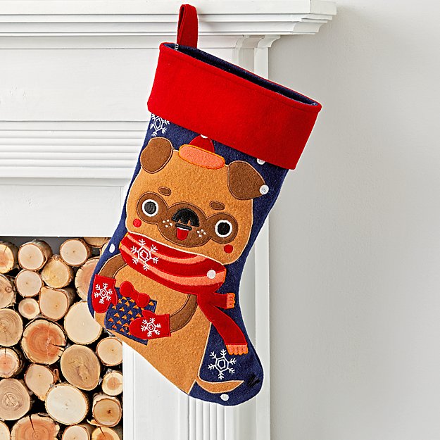 Land of Nod Merry Mascot Puppy Stocking