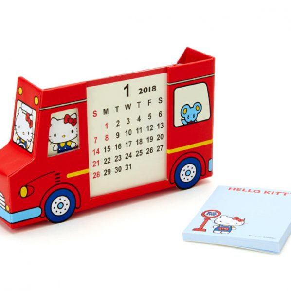 Hello Kitty Red Bus Desk Calendar: 2018